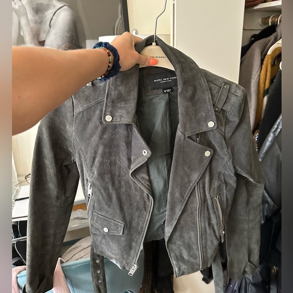 Andrew Marc gray suede leather jacket - size small - Picture 1 of 4